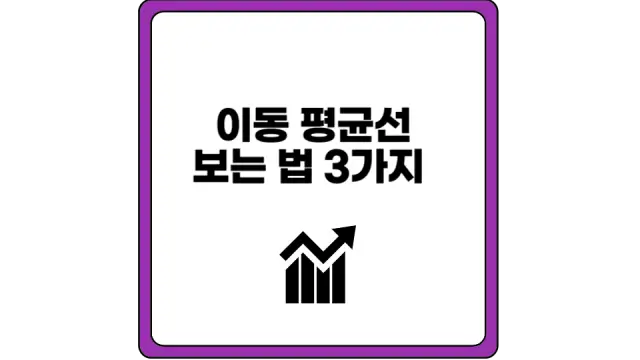 이동 평균선 보는 법